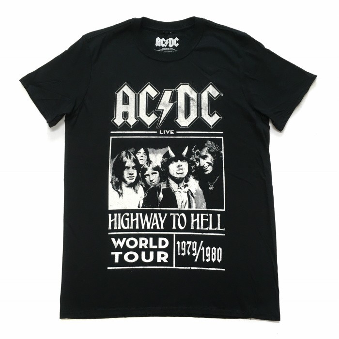 AC/DC エーシーディーシー "HIGHWAY TO HELL WORLD TOUR 1979/1980" ブラック Tシャツ