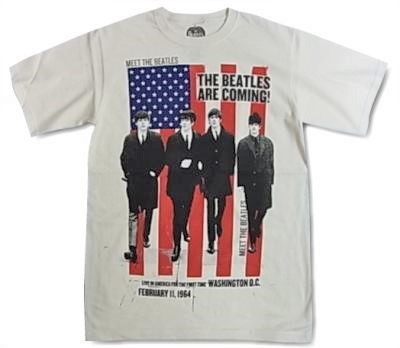 The Beatles ビートルズ "1964 THE BEATLES ARE COMING!" ベージュ Tシャツ
