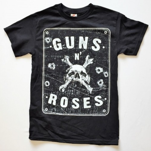 GUNS' N ROSES ガンズ・アンド・ローゼス "SKULL & BONES" ブラック Tシャツ