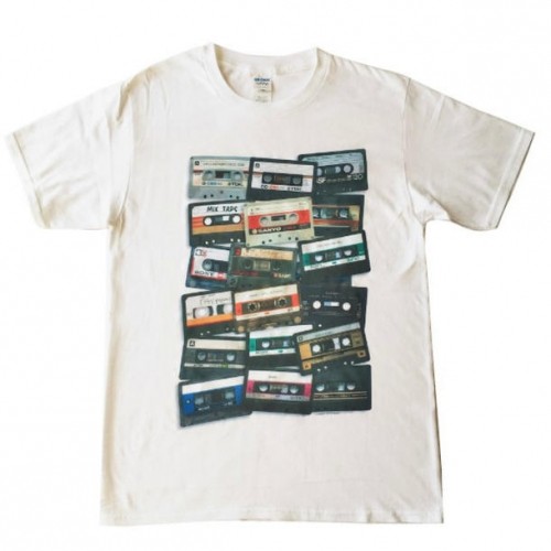 メンズ グラフィック カセットテープ Tシャツ