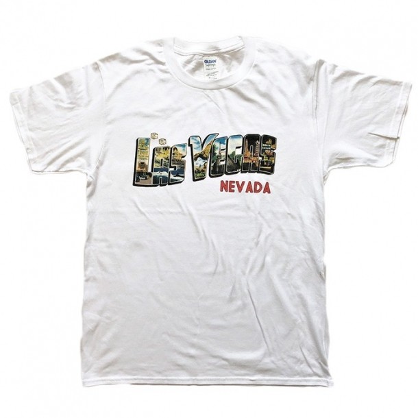 Las Vegas グラフィックビンテージ ポストカード デザイン Tシャツ