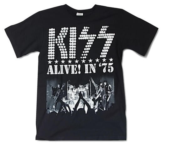 KISS キッス "ALIVE IN '75" ブラック Tシャツ