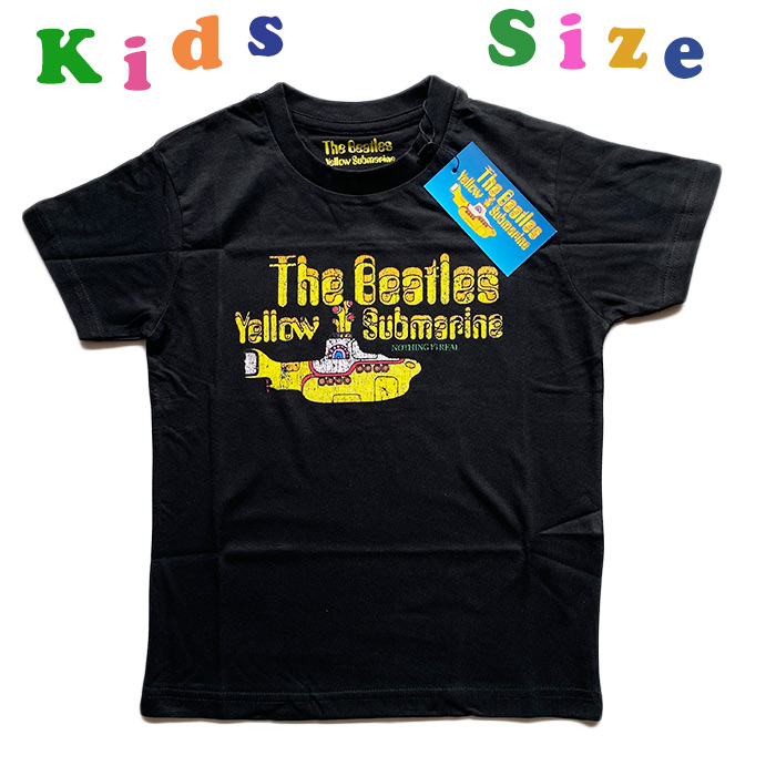ビートルズ The Beatles ブラック イエローサブマリン キッズTシャツ 子供服 Tシャツ ロックTシャツバンドTシャツ 3歳 5歳 7歳 8歳 10歳