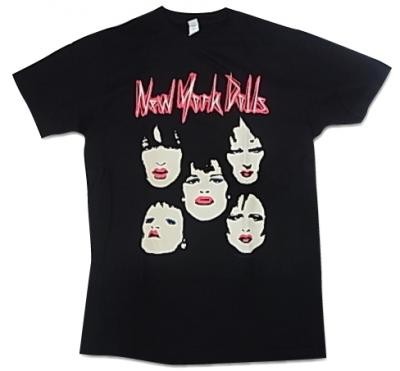 New York Dolls ニューヨーク・ドールズ "FACES" ブラック バンドTシャツ