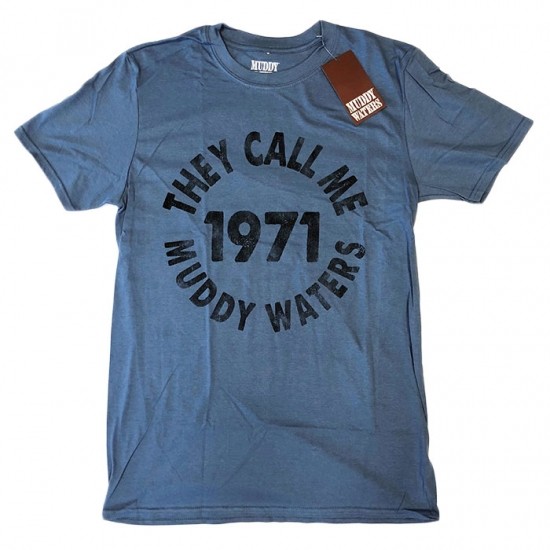 Muddy Waters マディ・ウォーターズ THEY CALL ME 1971 ブルー Tシャツ