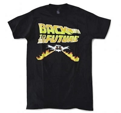Back to the Future/バック・トゥ・ザ・フューチャー "デロリアン" ブラック 映画Tシャツ