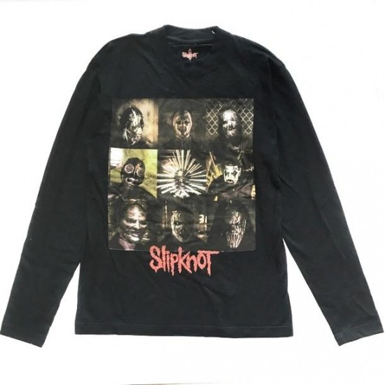 Slipknot スリップノット レッドロゴ プリント ブラック 長袖Tシャツ