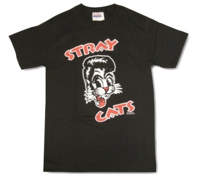 STRAY CATS ストレイ・キャッツ "2 Line Logo” ブラック Tシャツ
