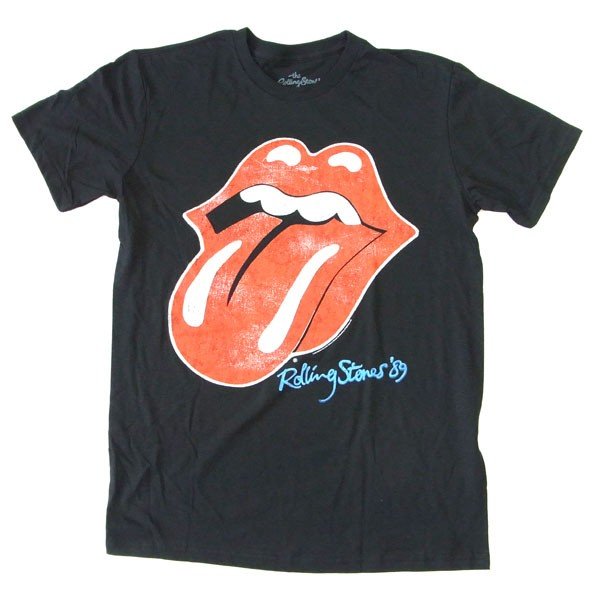 Rolling Stones ローリング・ストーンズ 1989 '89 ベロマーク ブラック Tシャツ