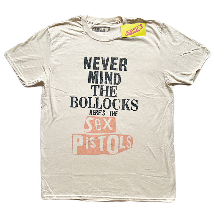 Sex Pistols セックス・ピストルズ Tシャツ NEVER MIND THE BOLLOCKS ベージュ パンク