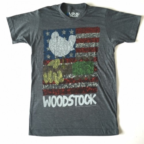 WOODSTOCK '69 ウッドストック "星条旗 ギター" グレー ロックTシャツ